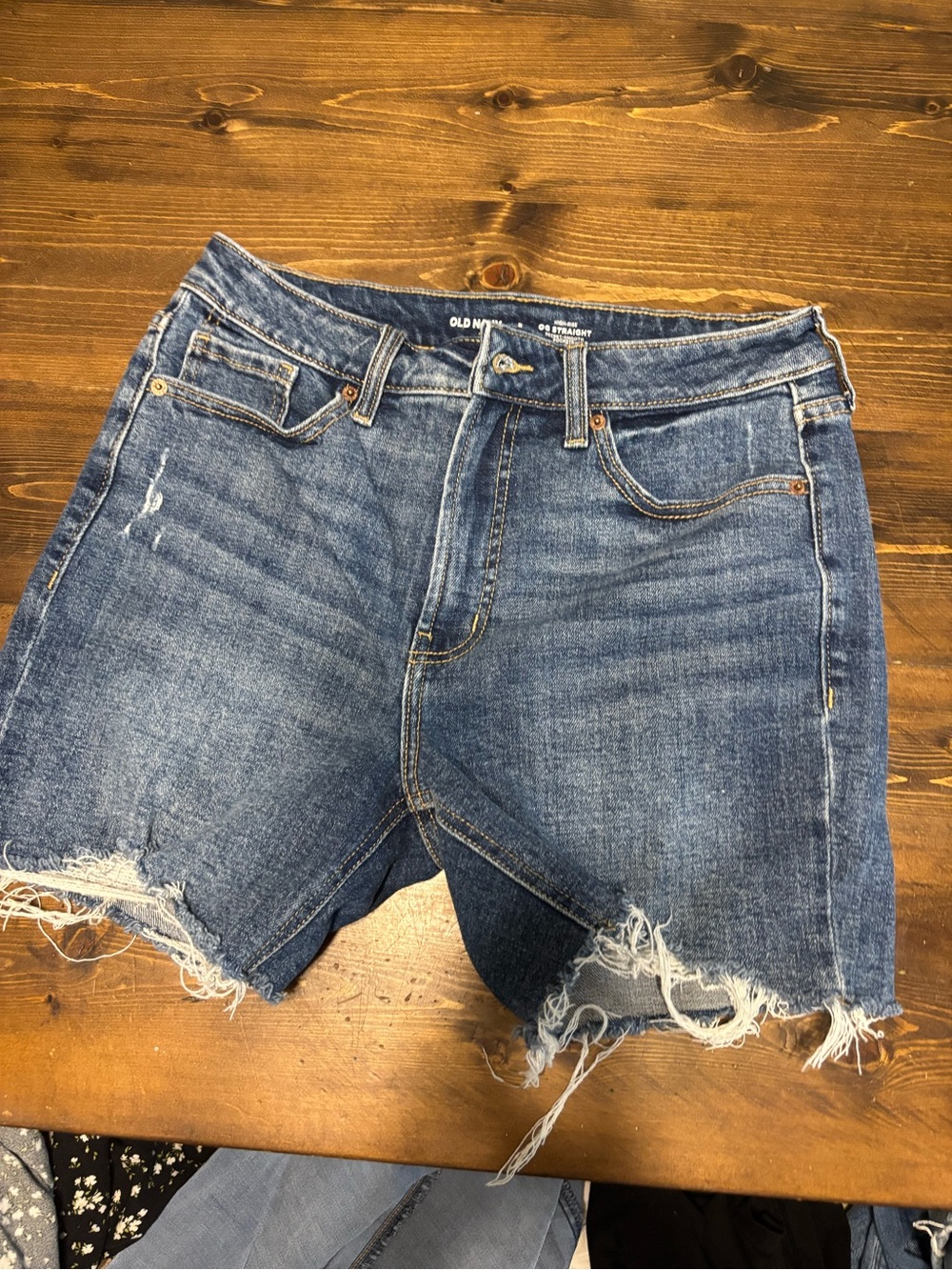 Old Navy Blue Denim Cutoff Shorts with Frayed Hem